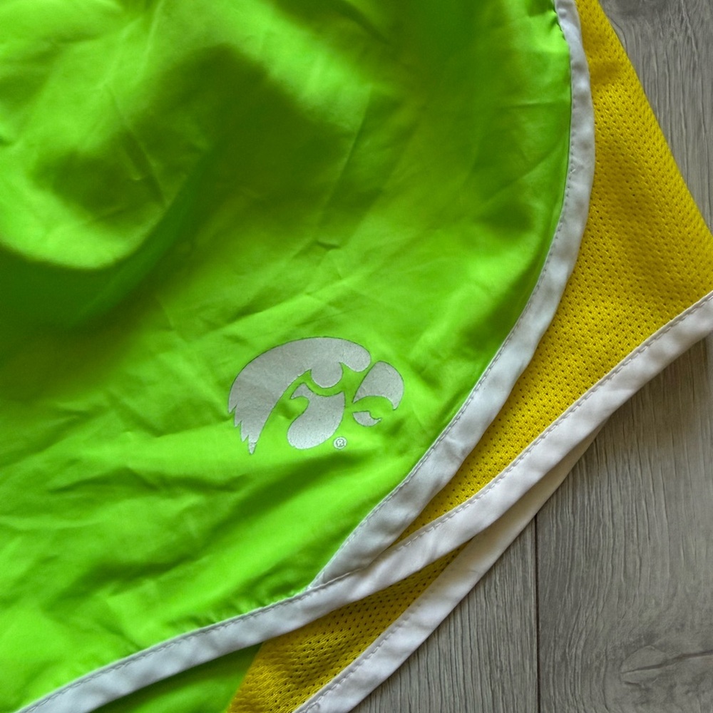 Soffe Women's Neon Athletic Shorts with Iowa Hawkeye Logo - Size M - Picture 2 of 5